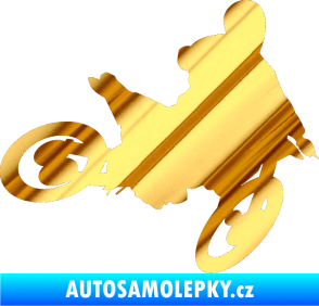 Samolepka Motorka 034 pravá motokros chrom fólie zlatá zrcadlová