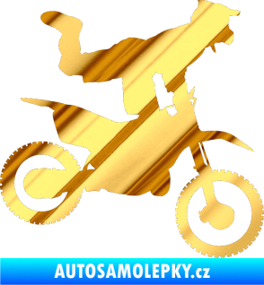 Samolepka Motorka 038 pravá motokros freestyle chrom fólie zlatá zrcadlová
