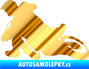 Samolepka Motorka 039 levá motokros chrom fólie zlatá zrcadlová