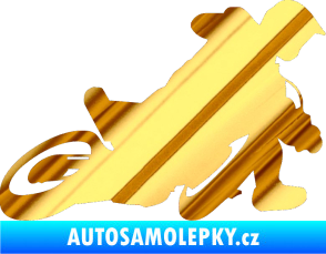 Samolepka Motorka 039 pravá motokros chrom fólie zlatá zrcadlová