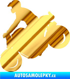 Samolepka Motorka 044 levá motokros chrom fólie zlatá zrcadlová