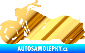 Samolepka Motorka 045 levá Harley Davidson chrom fólie zlatá zrcadlová