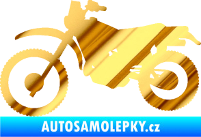 Samolepka Motorka 046 levá chrom fólie zlatá zrcadlová