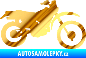 Samolepka Motorka 046 pravá chrom fólie zlatá zrcadlová