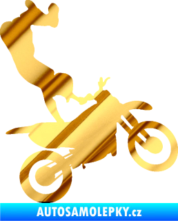Samolepka Motorka 047 pravá motokros freestyle chrom fólie zlatá zrcadlová