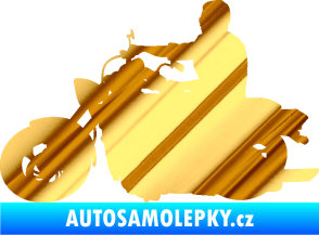 Samolepka Motorka 049 levá chrom fólie zlatá zrcadlová
