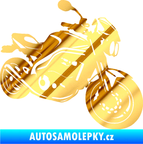 Samolepka Motorka 055 pravá chrom fólie zlatá zrcadlová