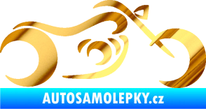 Samolepka Motorka 057 pravá obrys chrom fólie zlatá zrcadlová
