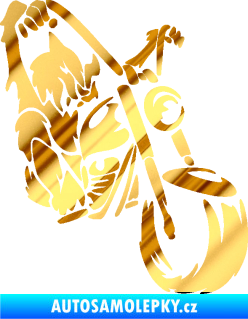 Samolepka Motorkář 015 pravá harley chrom fólie zlatá zrcadlová