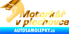 Samolepka Motorkář v plechovce 002 chrom fólie zlatá zrcadlová