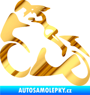 Samolepka Motorkářka 001 levá chrom fólie zlatá zrcadlová