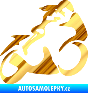 Samolepka Motorkářka 001 pravá chrom fólie zlatá zrcadlová