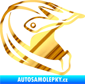 Samolepka Motorkářská helma 001 pravá chrom fólie zlatá zrcadlová