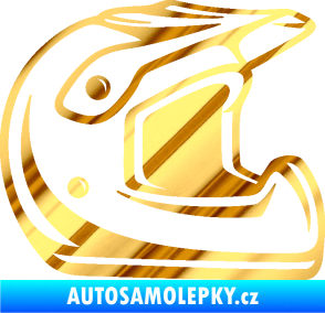 Samolepka Motorkářská helma 002 pravá chrom fólie zlatá zrcadlová