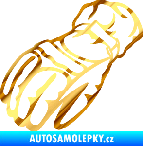 Samolepka Motorkářské rukavice 003 levá chrom fólie zlatá zrcadlová