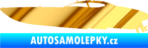 Samolepka Motorový člun 002 levá chrom fólie zlatá zrcadlová