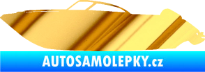 Samolepka Motorový člun 003 levá chrom fólie zlatá zrcadlová