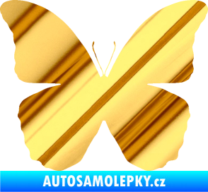 Samolepka Motýl 006 chrom fólie zlatá zrcadlová