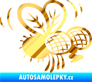 Samolepka Moucha 002 pravá chrom fólie zlatá zrcadlová