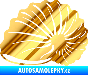 Samolepka Mušle 002 levá ulita chrom fólie zlatá zrcadlová