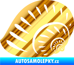Samolepka Mušle 004 levá ulita chrom fólie zlatá zrcadlová