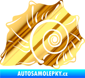 Samolepka Mušle levá ulita chrom fólie zlatá zrcadlová