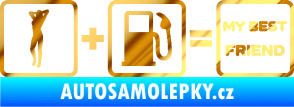 Samolepka My best friend  chrom fólie zlatá zrcadlová