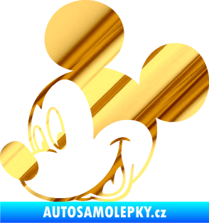 Samolepka Myšák Mickey 001 levá chrom fólie zlatá zrcadlová