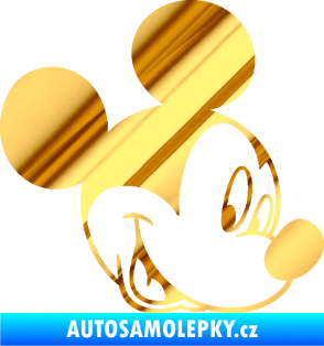 Samolepka Myšák Mickey 001 pravá chrom fólie zlatá zrcadlová