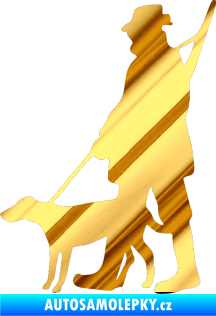 Samolepka Myslivec 002 levá chrom fólie zlatá zrcadlová