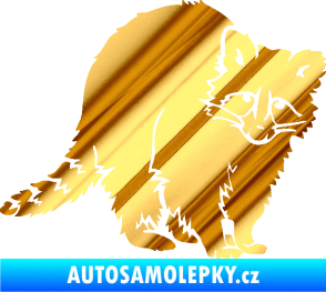 Samolepka Mýval 002 pravá chrom fólie zlatá zrcadlová