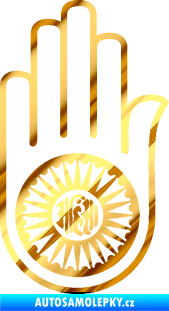 Samolepka Náboženský symbol Džinismus Ahimsa chrom fólie zlatá zrcadlová