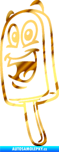 Samolepka Nanuk 001 levá s obličejem chrom fólie zlatá zrcadlová