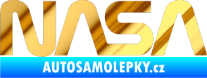 Samolepka NASA nápis chrom fólie zlatá zrcadlová