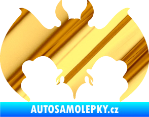 Samolepka Netopýr 002 chrom fólie zlatá zrcadlová