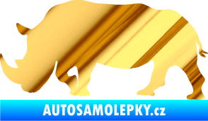 Samolepka Nosorožec 002 levá chrom fólie zlatá zrcadlová