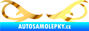 Samolepka Oči 001 chrom fólie zlatá zrcadlová