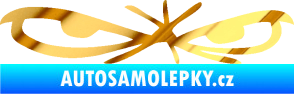 Samolepka Oči 002 pravá chrom fólie zlatá zrcadlová