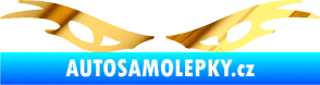 Samolepka Oči 003  chrom fólie zlatá zrcadlová