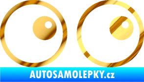 Samolepka Oči 006 pravá chrom fólie zlatá zrcadlová