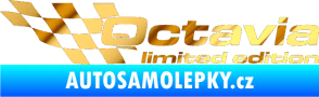 Samolepka Octavia limited edition levá chrom fólie zlatá zrcadlová