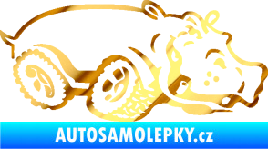 Samolepka Off Road 006 pravá hroch chrom fólie zlatá zrcadlová