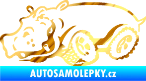 Samolepka Off Road 006 levá hroch chrom fólie zlatá zrcadlová