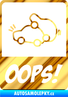 Samolepka Oops love cars 002 chrom fólie zlatá zrcadlová