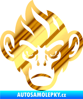 Samolepka Opičák 002 levá chrom fólie zlatá zrcadlová