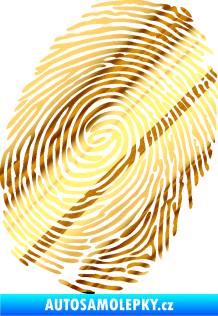 Samolepka Otisk prstu 001 pravá chrom fólie zlatá zrcadlová
