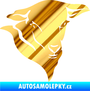 Samolepka Ovce 001 pravá hlava chrom fólie zlatá zrcadlová