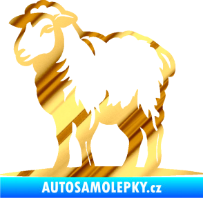 Samolepka Ovce 002 levá chrom fólie zlatá zrcadlová