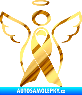 Samolepka Památeční andělíček memory chrom fólie zlatá zrcadlová