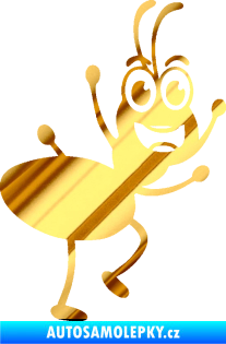 Samolepka Pan mravenec pravá chrom fólie zlatá zrcadlová
